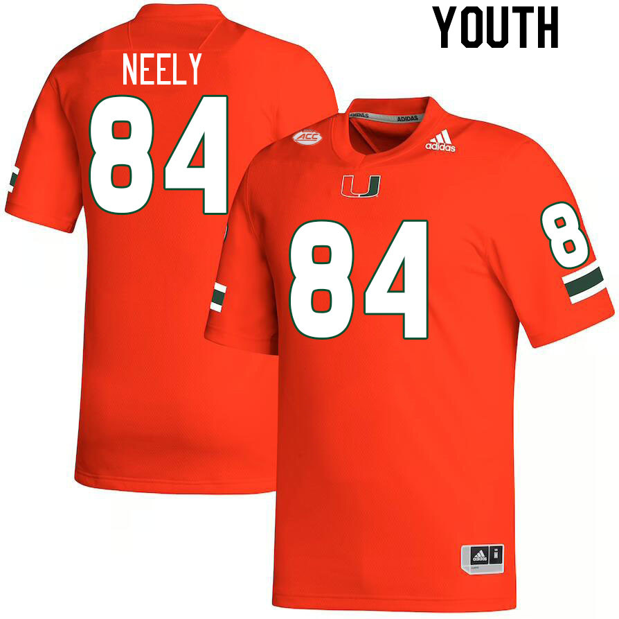 Youth #84 Josh Neely Miami Hurricanes College Football Jerseys Stitched-Orange - Click Image to Close